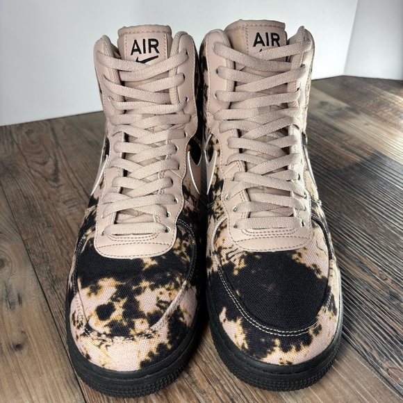 Nike Shoes Mens 10.5 Air Force 1 High Tops Acid Wash Print Swoosh Streetwear - Picture 6 of 11